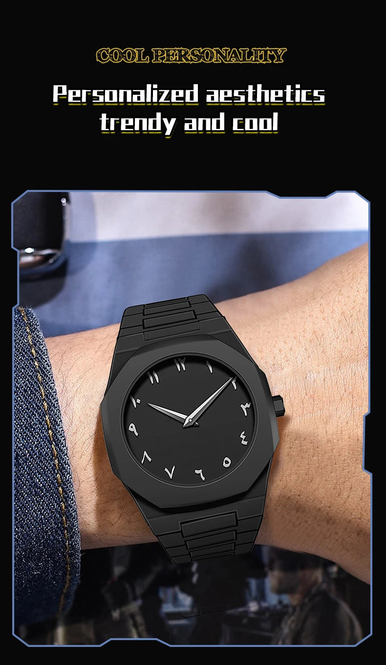 Minimalist Black Stainless Steel Watch