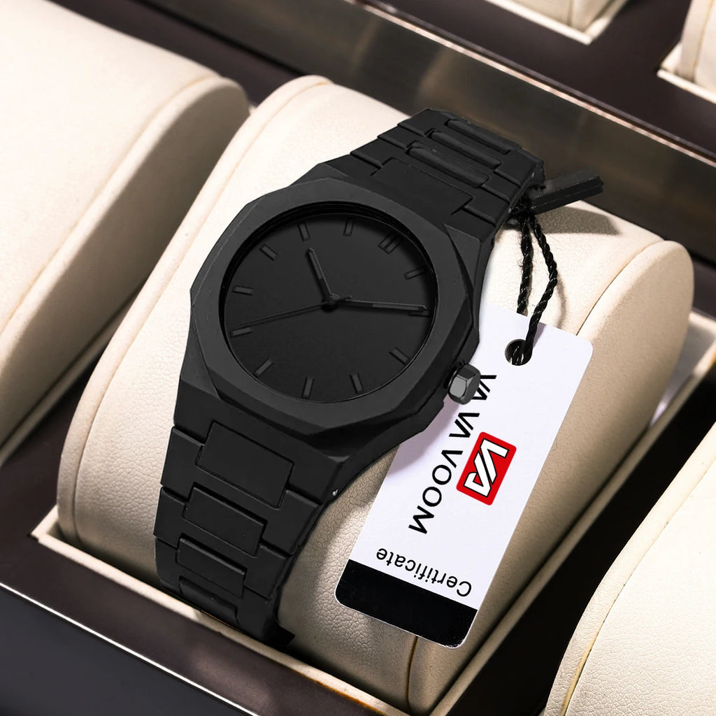 Minimalist Black Stainless Steel Watch