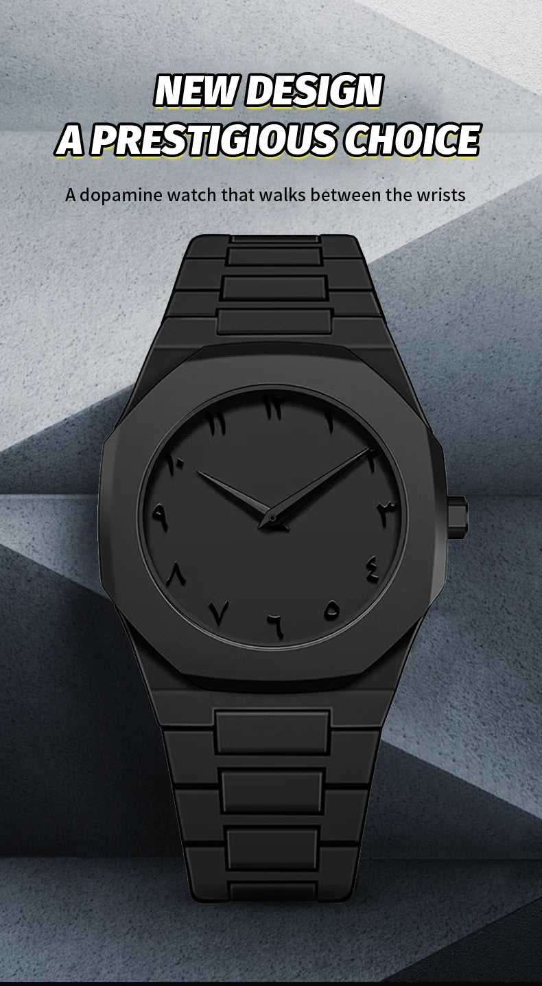 Minimalist Black Stainless Steel Watch