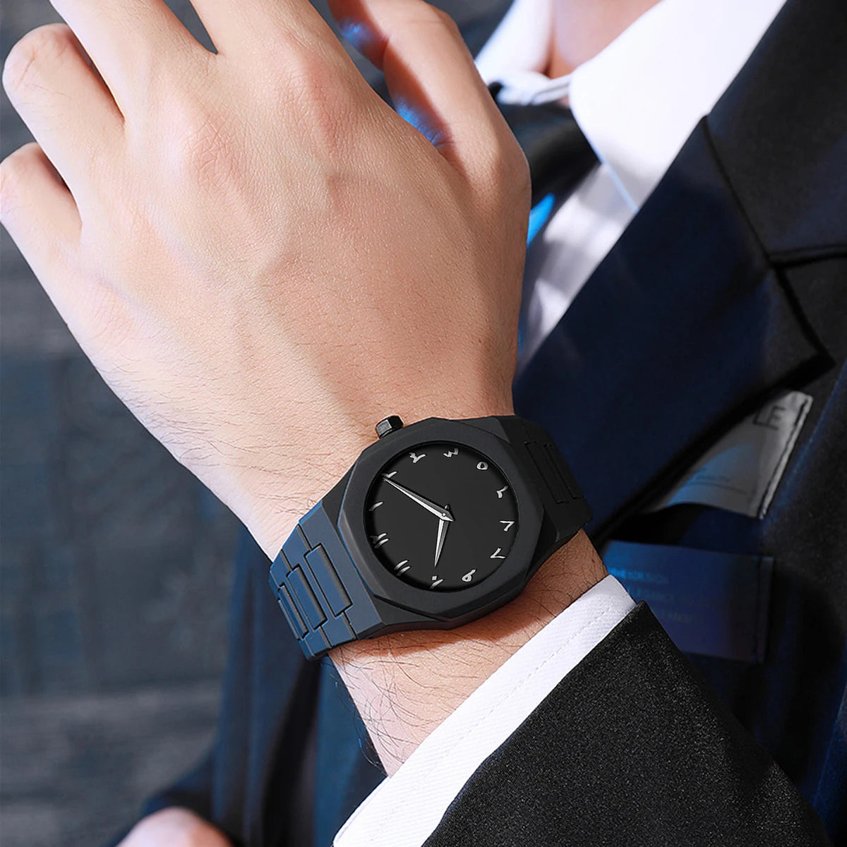 Minimalist Black Stainless Steel Watch