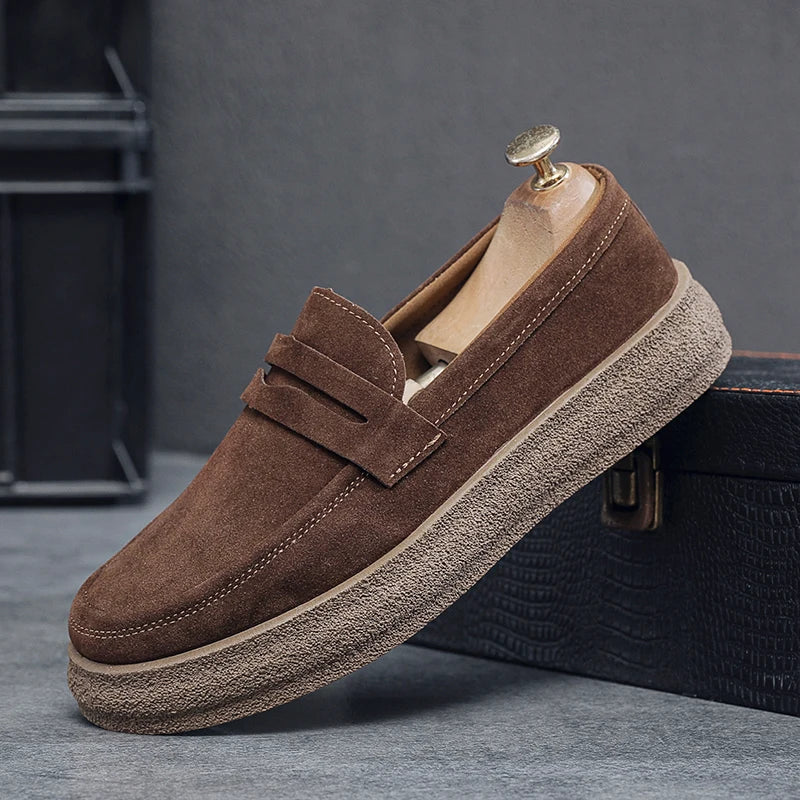 Casual Brown Suede Loafers