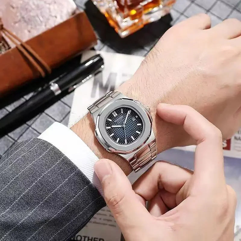 Luxury Silver Stainless Steel Watch