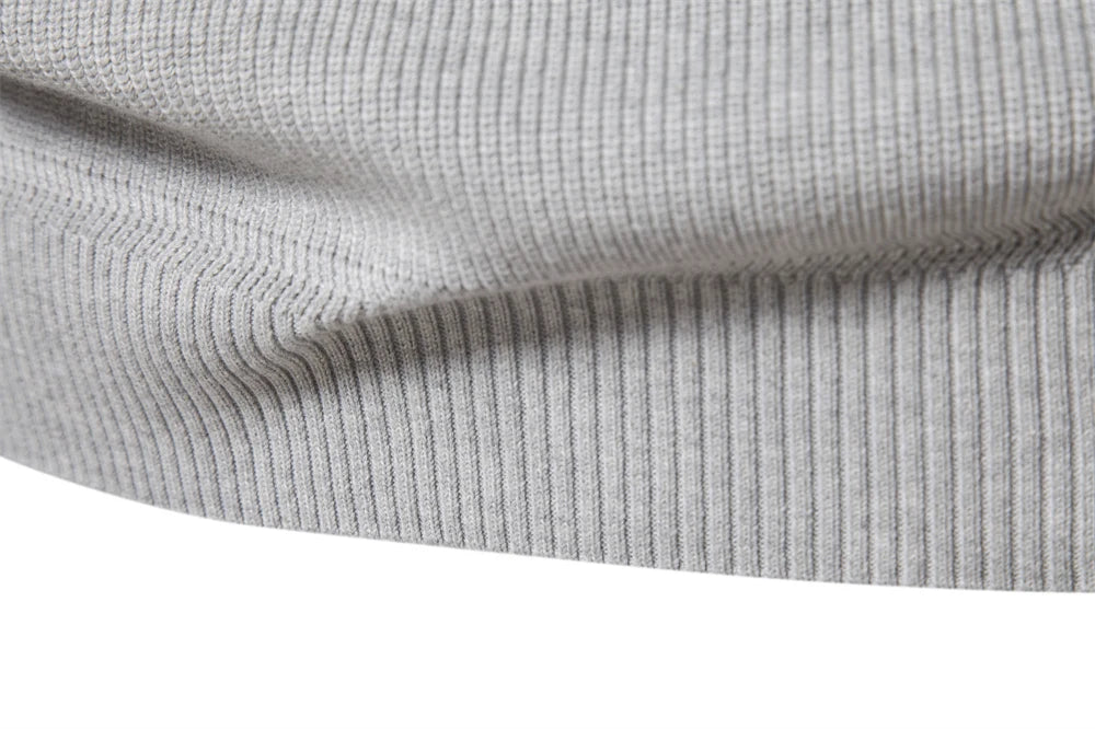 Classic Ribbed Knit Zip Pullover