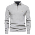Classic Ribbed Knit Zip Pullover