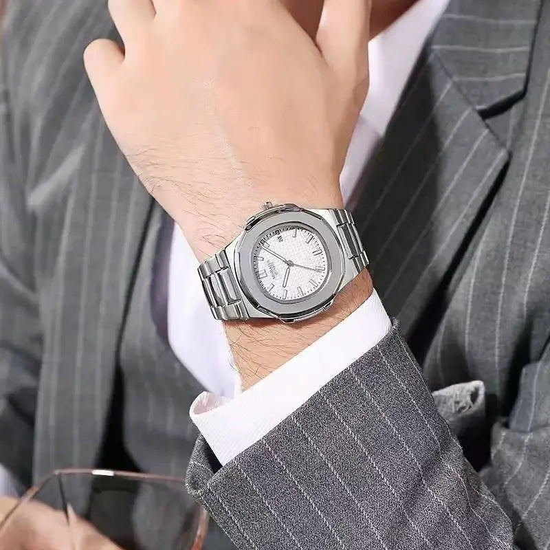 Luxury Silver Stainless Steel Watch