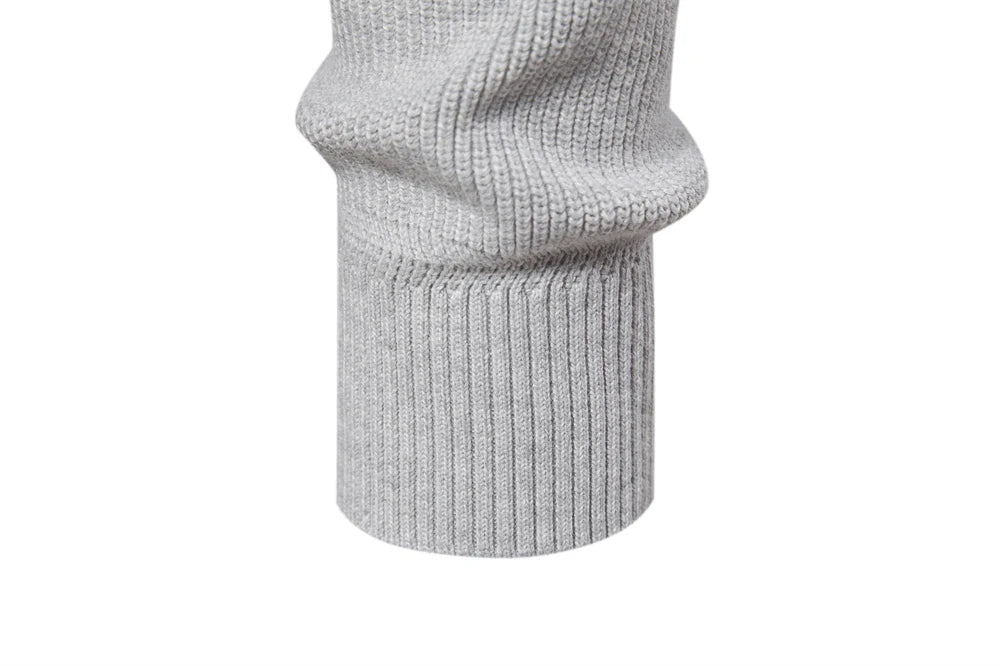 Classic Ribbed Knit Zip Pullover