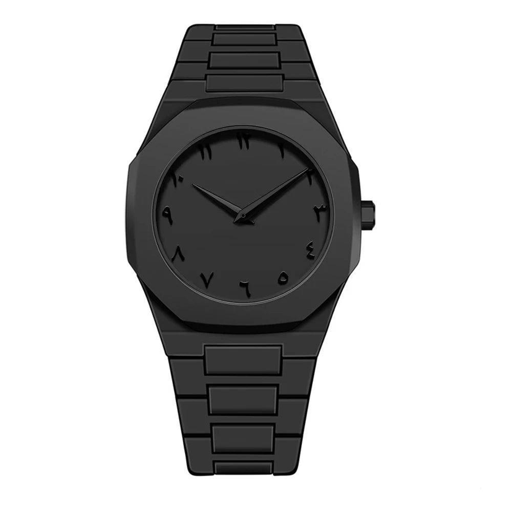 Minimalist Black Stainless Steel Watch