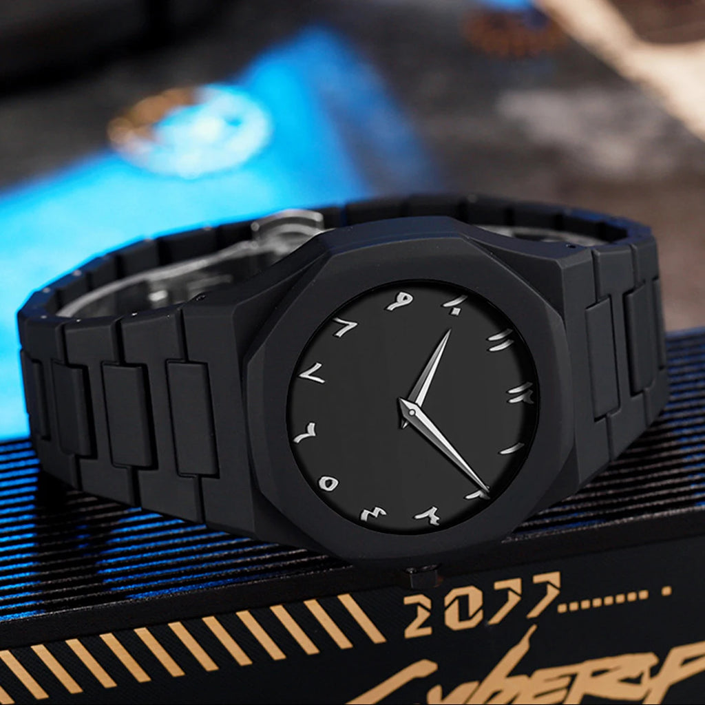 Minimalist Black Stainless Steel Watch