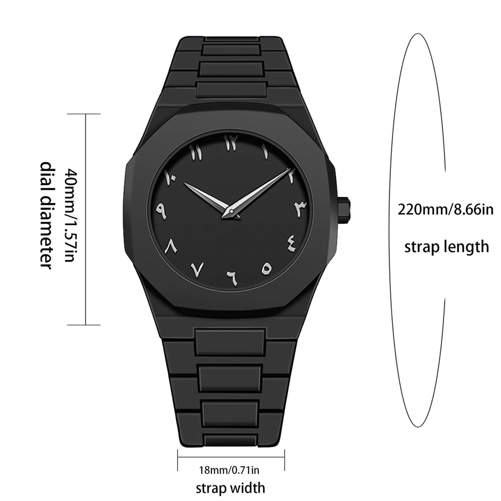 Minimalist Black Stainless Steel Watch