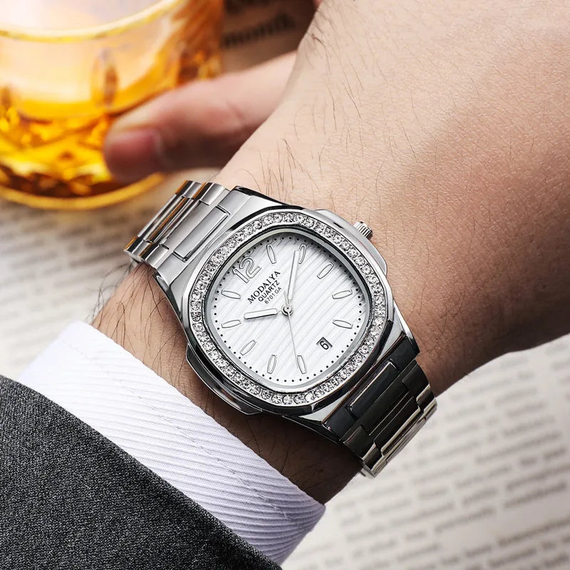 Luxury Silver Stainless Steel Watch