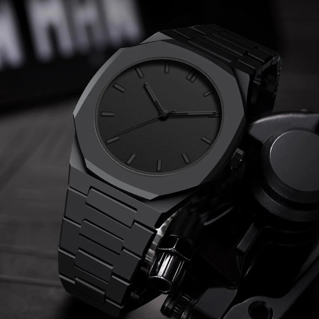 Minimalist Black Stainless Steel Watch