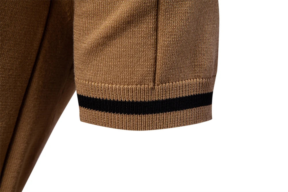 Elegant Short Sleeve Zip Collar Tee